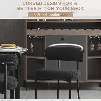 Amazon.com - AISALL Black Dining Chairs Set of 2 Round